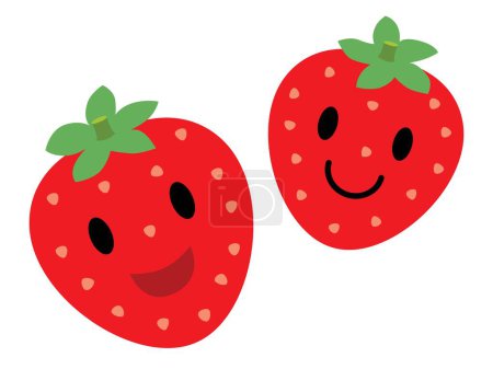 Charakter von zwei süßen Erdbeeren