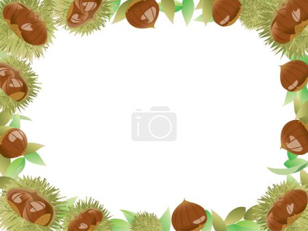 Illustration for Frame illustration made of chestnuts - Royalty Free Image