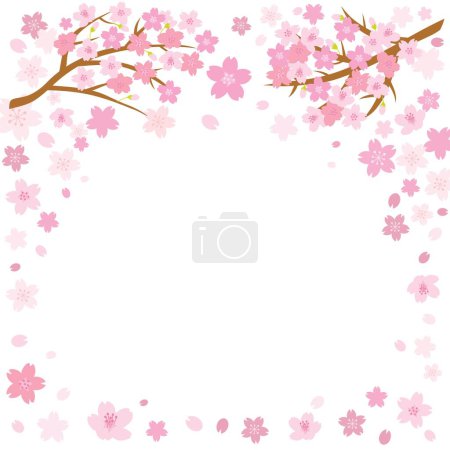 Illustration for Cherry blossom spring background with space for text. Vector illustration. - Royalty Free Image