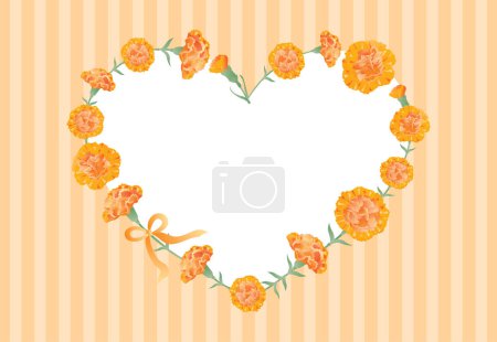 Ilustración de Marco del corazón ilustración de fondo de clavel naranja para el Día de la Madre. - Imagen libre de derechos