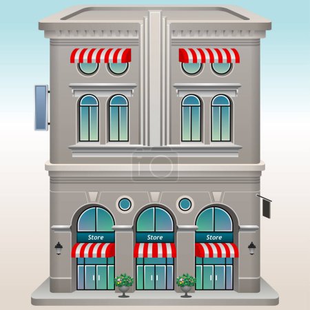 Ilustración detallada del icono de una tienda minorista
