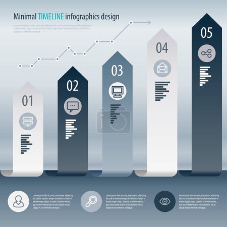 Illustration for Minimal timeline infographics design. Vector can be used for workflow layout, diagram, number options, web design. - Royalty Free Image