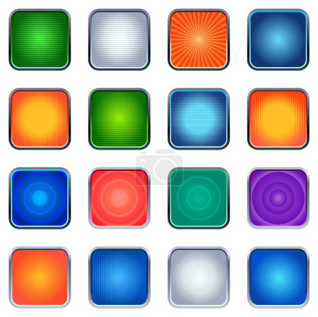 Illustration for Matted colored blank web buttons on white background - Royalty Free Image