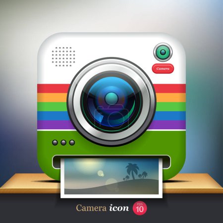 Ilustración de Icono de cámara vectorial para aplicaciones web o móviles. Eps 10 - Imagen libre de derechos