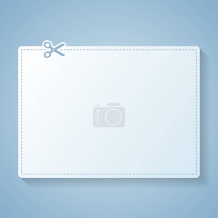 Illustration for Blank white advertising coupon cut from sheet of paper. Vector eps 10. - Royalty Free Image