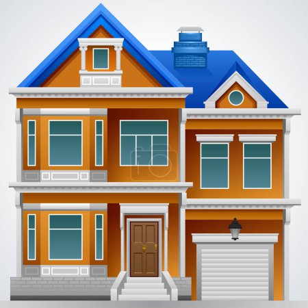 Illustration for A beautiful house. Vector image. Detailed drawing. - Royalty Free Image