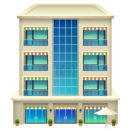 Ilustración de Edificio del hotel. Vector eps 10. - Imagen libre de derechos