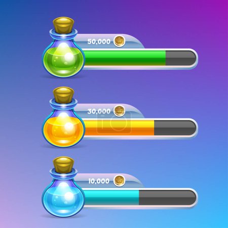 Ilustración de Icono de poción con barra de progreso. Vector eps 10 - Imagen libre de derechos