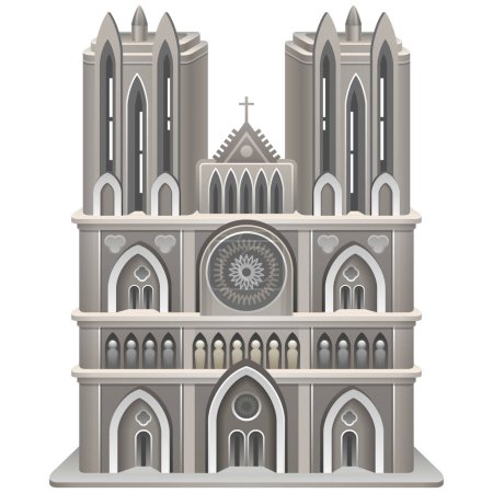 Illustration for Catholic Cathedral. Vector illustration. Eps 10 - Royalty Free Image