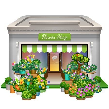 Illustration for Flower shop icon. High detailed vector. Eps 10. - Royalty Free Image