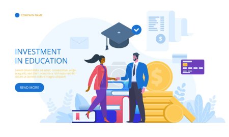 Illustration for Student loans investment in knowledge illustration - Royalty Free Image