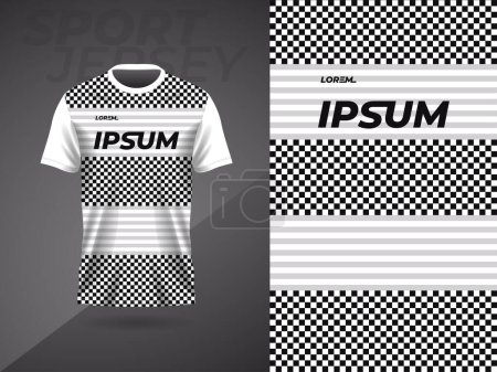 Photo for Black white abstract tshirt sports jersey design for football soccer racing gaming motocross cycling running - Royalty Free Image