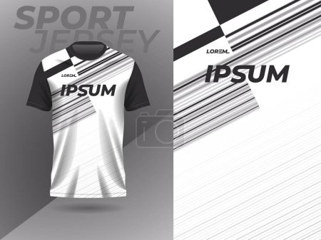 Photo for Black white abstract tshirt sports jersey design for football soccer racing gaming motocross cycling running - Royalty Free Image