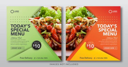 Téléchargez les illustrations : Food menu banner for social media post template - en licence libre de droit