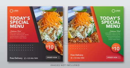 Photo for Food menu banner for social media post template - Royalty Free Image