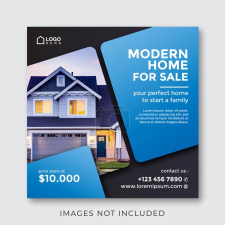 home real estate property square banner para redes sociales