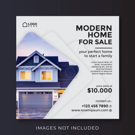 Photo for Home real estate property square banner for social media - Royalty Free Image