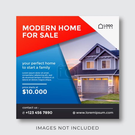 Photo for Home real estate property square banner for social media - Royalty Free Image