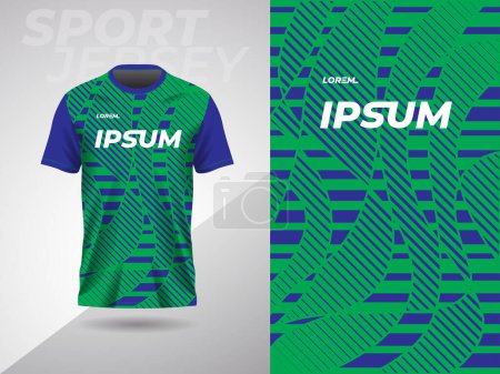 Illustration for Blue green abstract sports jersey football soccer racing gaming motocross cycling running - Royalty Free Image