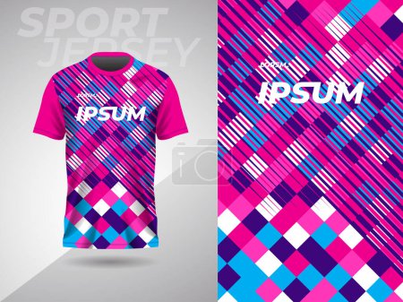Illustration for Blue pink abstract sports jersey football soccer racing gaming motocross cycling running - Royalty Free Image