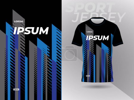 Photo for Blue black shirt sport jersey mockup template design for soccer, football, racing, gaming, motocross, cycling, and running - Royalty Free Image