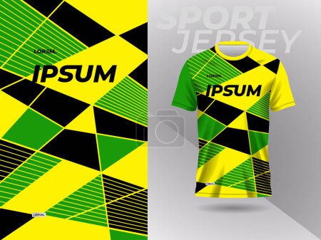 Photo for Green yellow shirt sport jersey mockup template design for soccer, football, racing, gaming, motocross, cycling, and running - Royalty Free Image