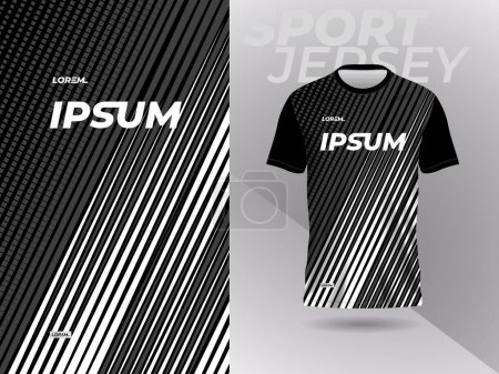 Photo for Black white shirt sport jersey mockup template design for soccer, football, racing, gaming, motocross, cycling, and running - Royalty Free Image
