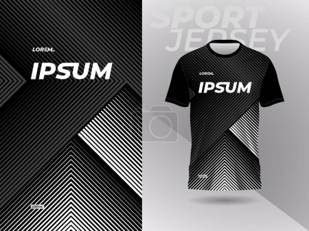 Photo for Black white shirt sport jersey mockup template design for soccer, football, racing, gaming, motocross, cycling, and running - Royalty Free Image