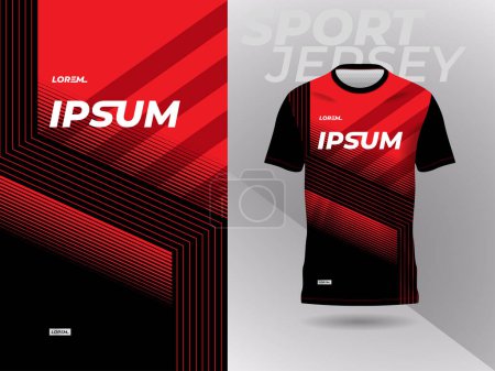 Photo for Red black shirt sport jersey mockup template design for soccer, football, racing, gaming, motocross, cycling, and running - Royalty Free Image
