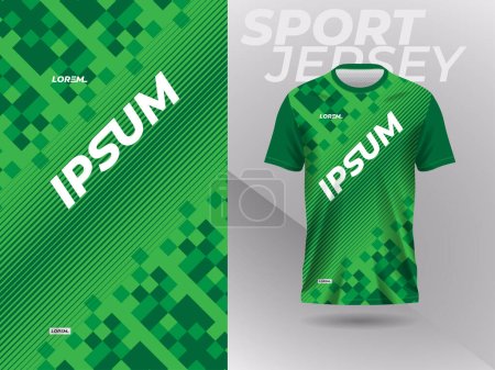 Illustration for Green sport jersey mockup design template for sportswear - Royalty Free Image