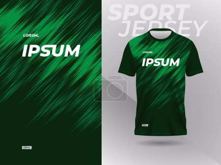 Illustration for Green sport jersey mockup design template for sportswear - Royalty Free Image
