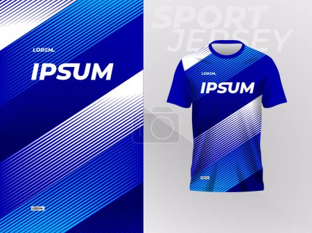 Photo for Blue jersey shirt mockup template design for sport uniform - Royalty Free Image