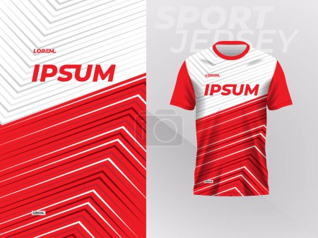 Photo for Red jersey sport mockup template for soccer, football, racing, gaming, motocross, cycling, and running - Royalty Free Image