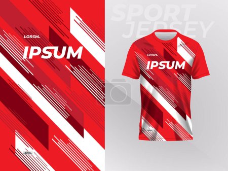 Illustration for Red jersey sport mockup template for soccer, football, racing, gaming, motocross, cycling, and running - Royalty Free Image