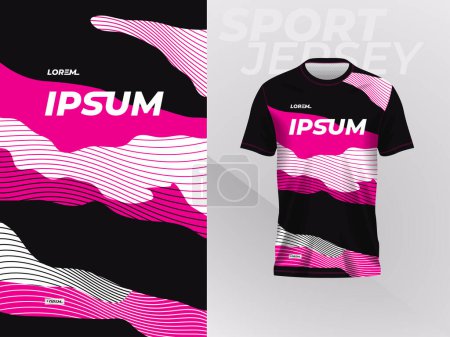 Photo for Black pink shirt sport jersey mockup template design for soccer, football, racing, gaming, motocross, cycling, and running - Royalty Free Image