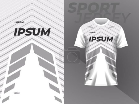 Photo for White and grey shirt sport jersey mockup template design for soccer, football, racing, gaming, motocross, cycling, and running - Royalty Free Image
