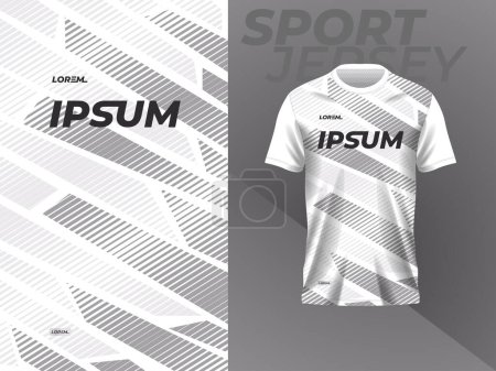 weiße und graue T-Shirts mit Trikotmockup-Vorlage für Fußball, Fußball, Rennsport, Gaming, Motocross, Radfahren und Laufen 
