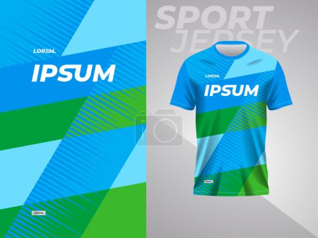 Photo for Abstract blue and green sport jersey mockup design - Royalty Free Image