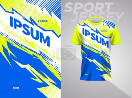 abstract blue and yellow sport jersey mockup template