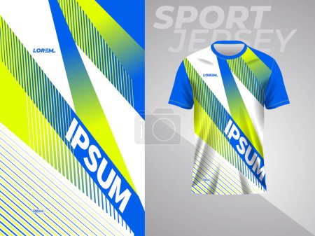Photo for Abstract blue and yellow sport jersey mockup template - Royalty Free Image