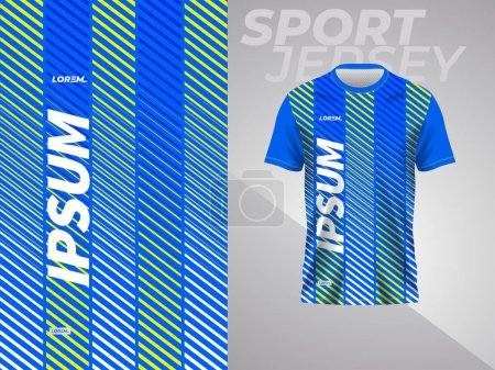 Illustration for Abstract blue and yellow sport jersey mockup template - Royalty Free Image
