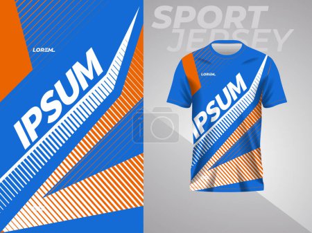 Photo for Blue and orange abstract sports jersey for football soccer racing gaming motocross cycling running - Royalty Free Image