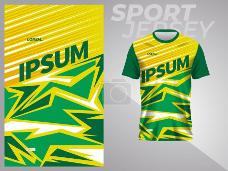 Photo for Abstract green and yellow shirt sport jersey mockup template design - Royalty Free Image