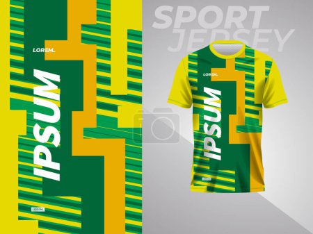 Photo for Abstract green and yellow shirt sport jersey mockup template design - Royalty Free Image