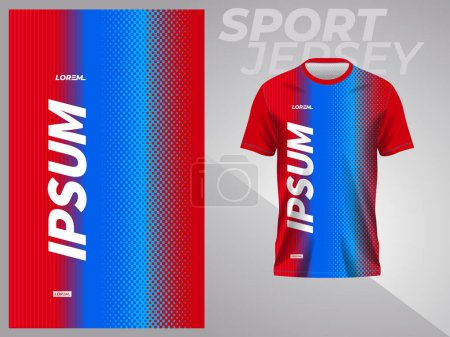 Photo for Red and blue shirt sport jersey mockup template design - Royalty Free Image