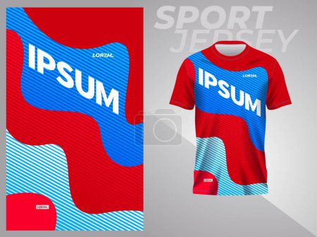 Photo for Red and blue shirt sport jersey mockup template design - Royalty Free Image