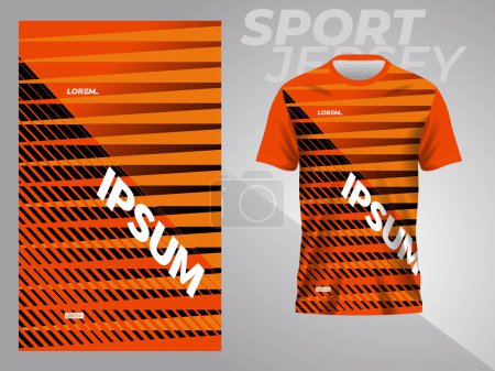 Photo for Orange and black sport jersey pattern with mockup template design - Royalty Free Image