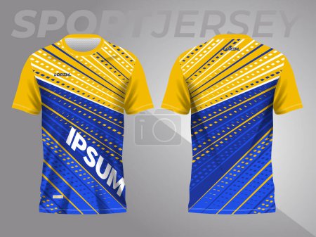 Photo for Abstract blue and yellow background and pattern for sport jersey design - Royalty Free Image