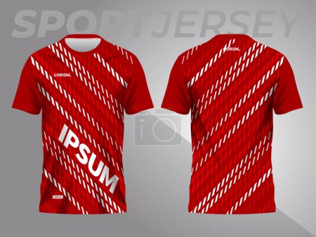 Photo for Red abstract background and pattern for sport jersey design and mockup. front and back view template - Royalty Free Image
