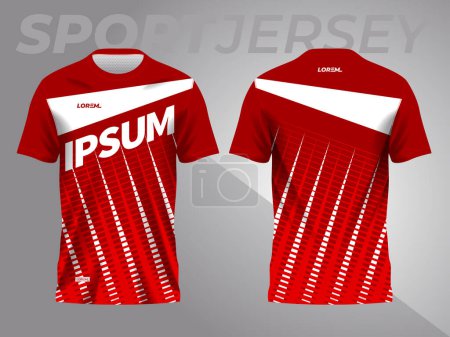 Photo for Red abstract background and pattern for sport jersey design and mockup. front and back view template - Royalty Free Image